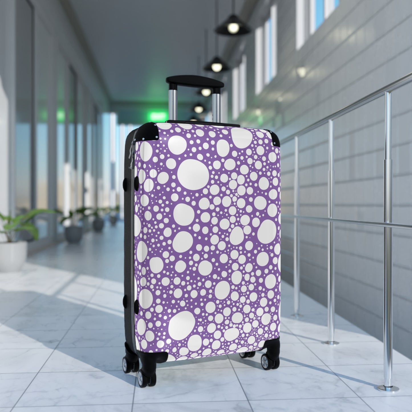 Blanca Ink Spots on Lilac Suitcase