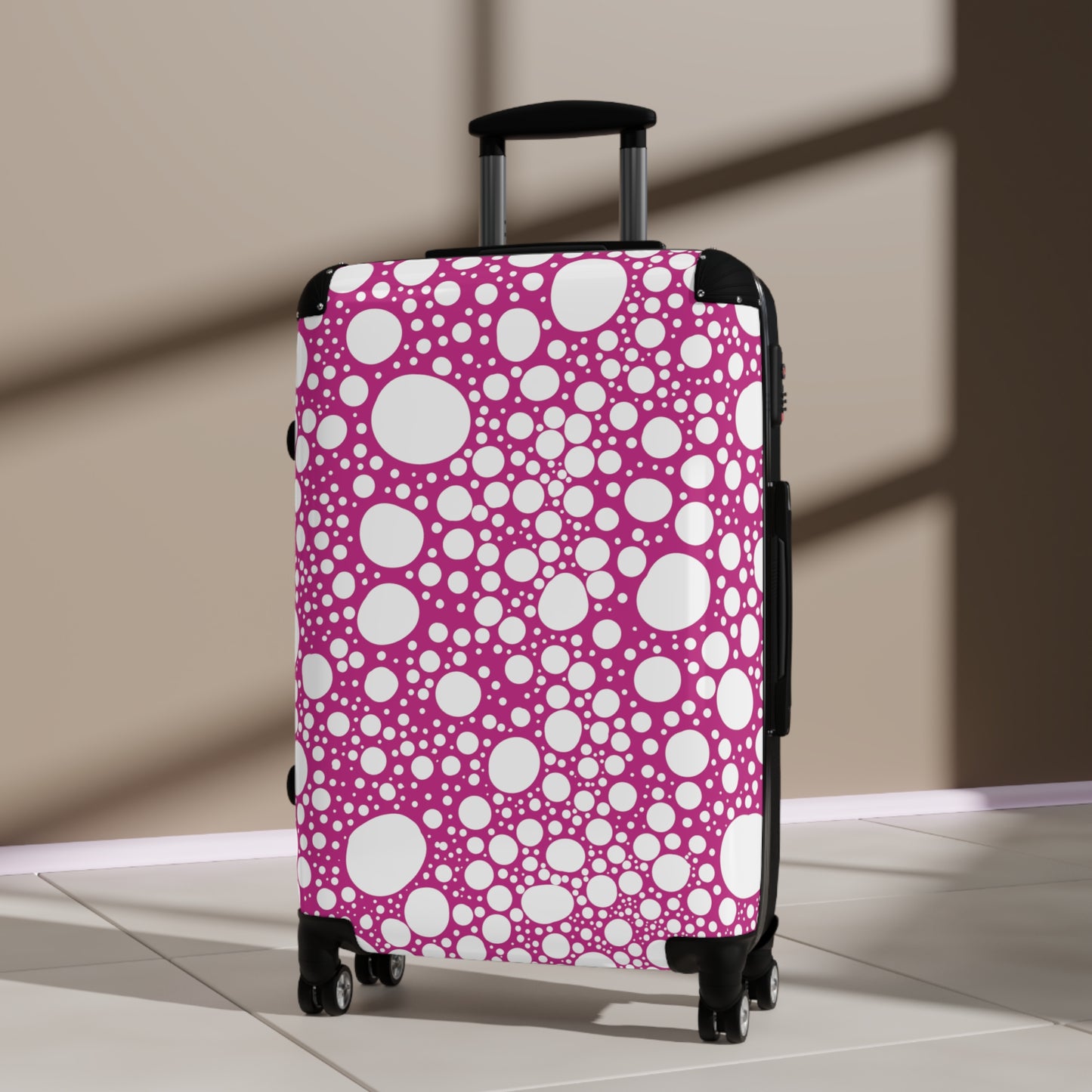 Blanca Ink Spots on Pink Suitcase