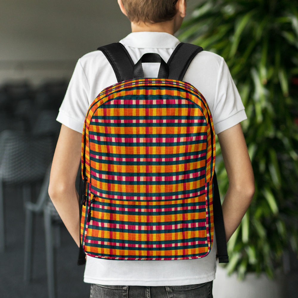 Tropical Fiesta Plaid Backpack