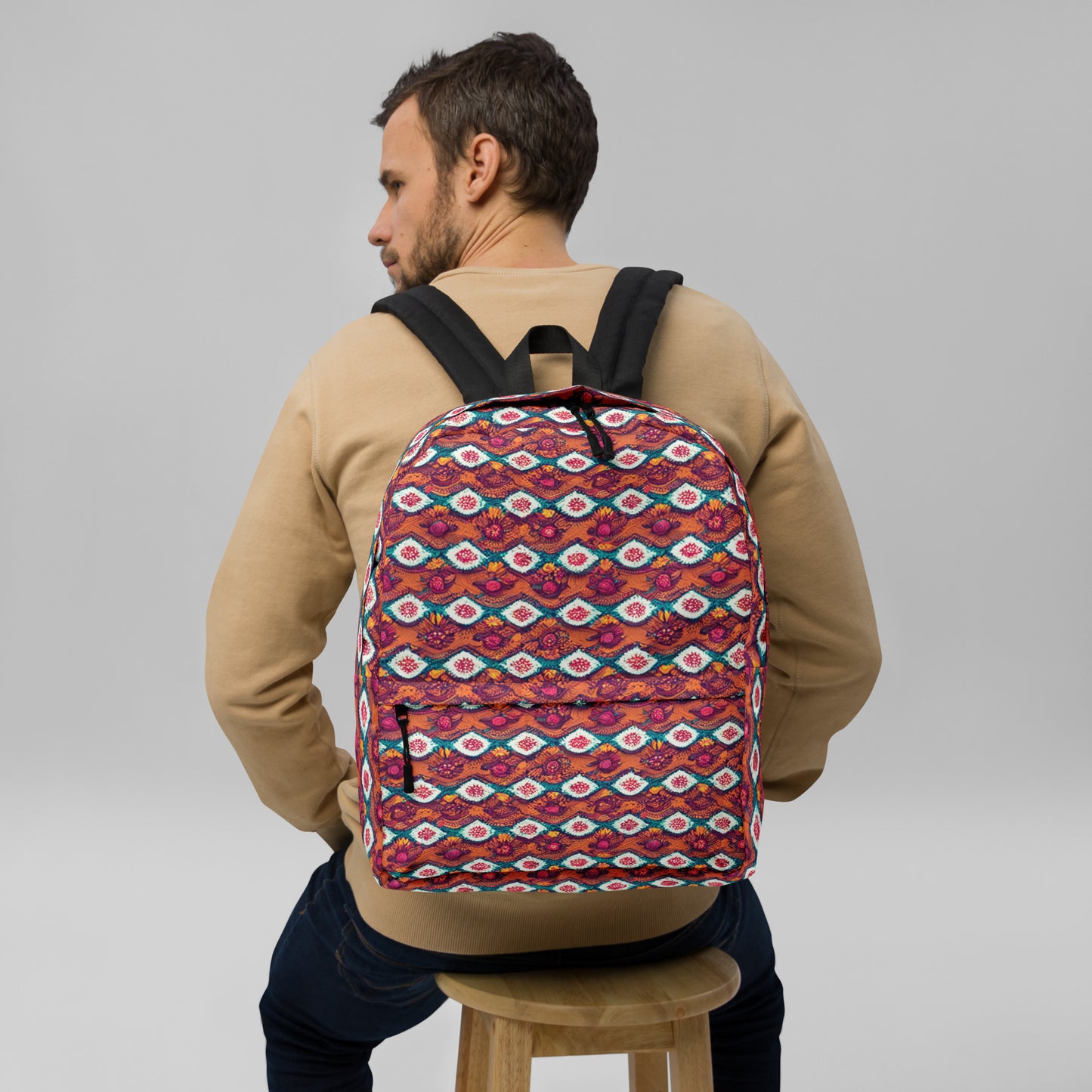 Pink and Orange Facets Backpack