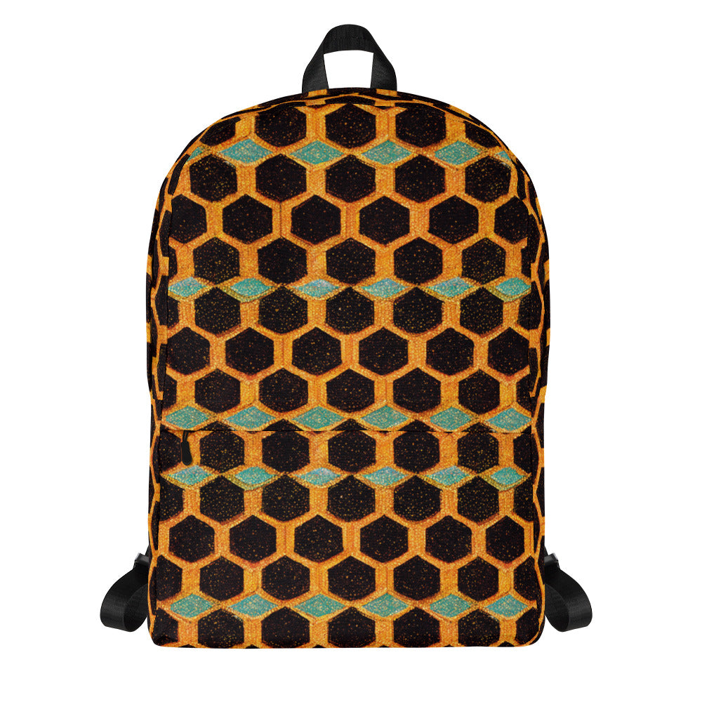 Teal and Gold Bee Bungalow Backpack