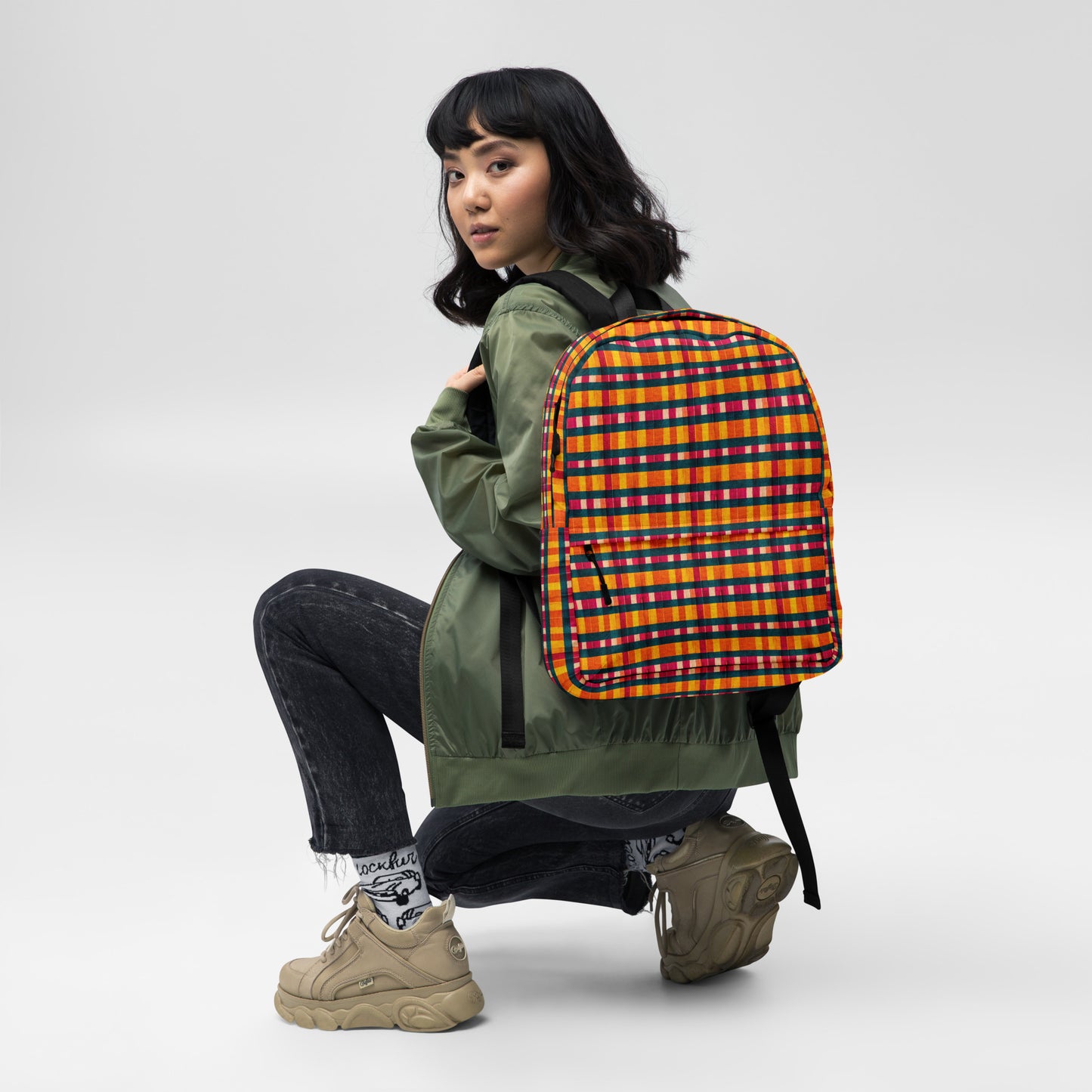 Tropical Fiesta Plaid Backpack