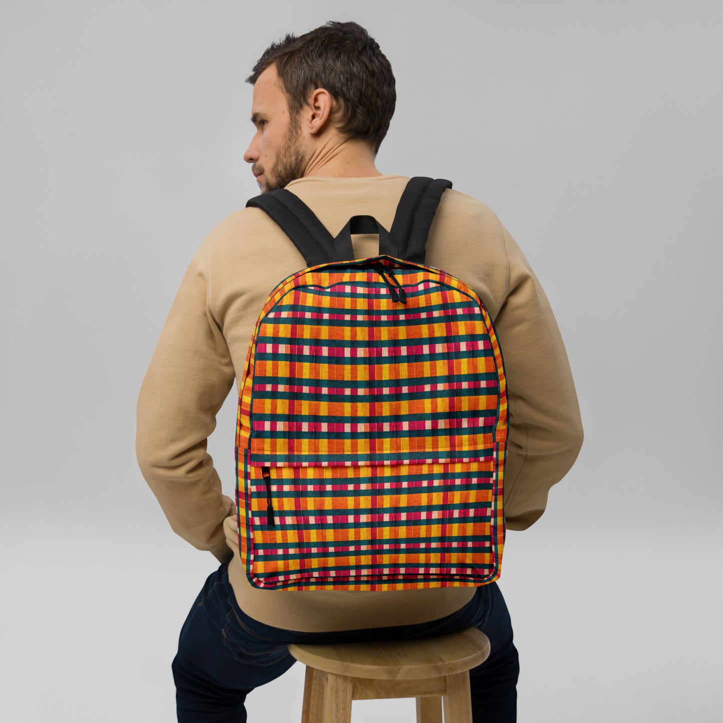 Tropical Fiesta Plaid Backpack