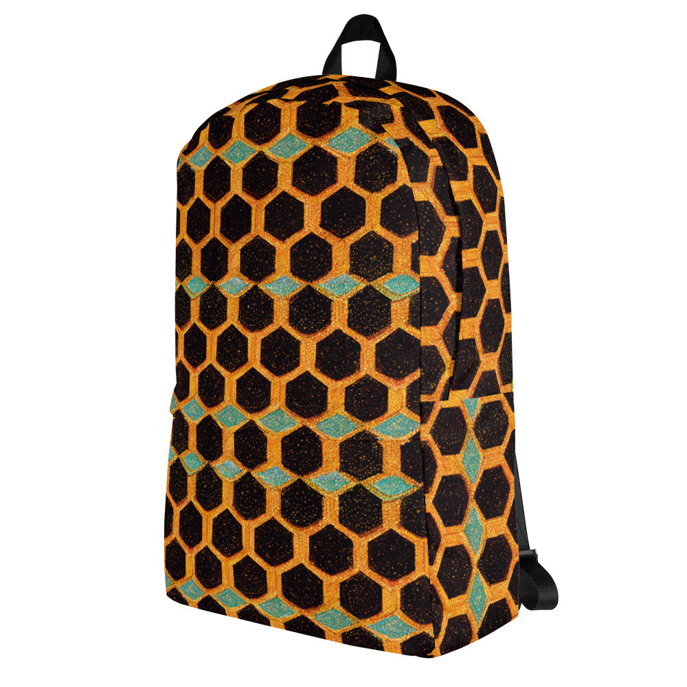 Teal and Gold Bee Bungalow Backpack