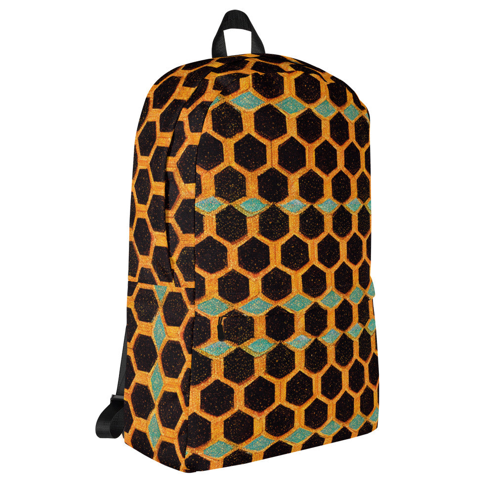 Teal and Gold Bee Bungalow Backpack