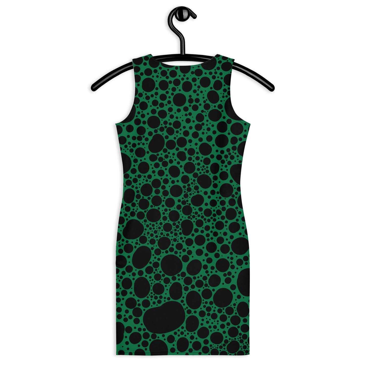 Noir Pointillism on Green Sublimation Cut & Sew Dress