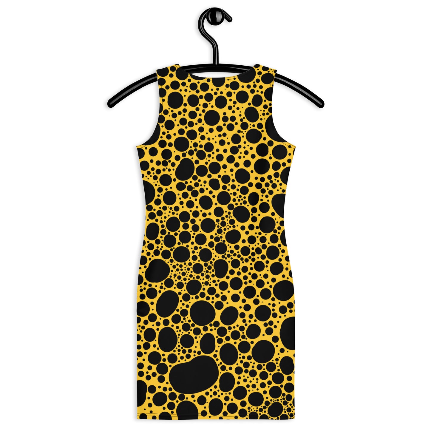 Noir Pointillism on Mustard Sublimation Cut & Sew Dress