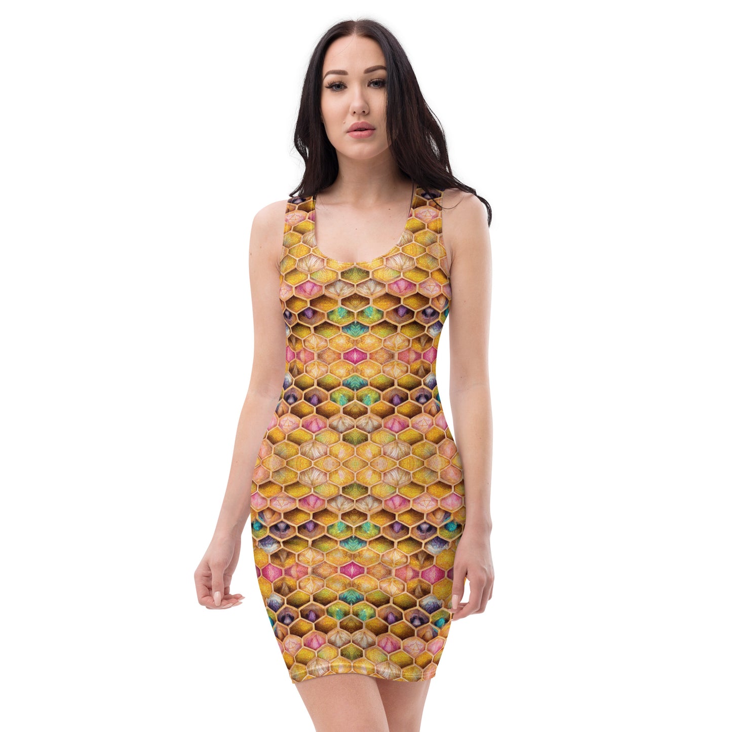 Rainbow Hive Radiance Bodycon dress