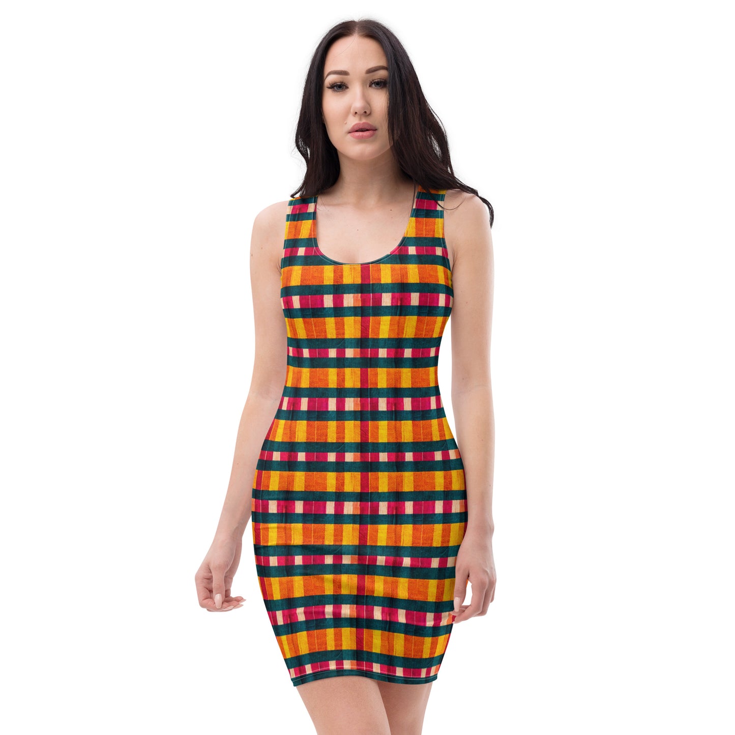 Tropical Fiesta Plaid Bodycon dress