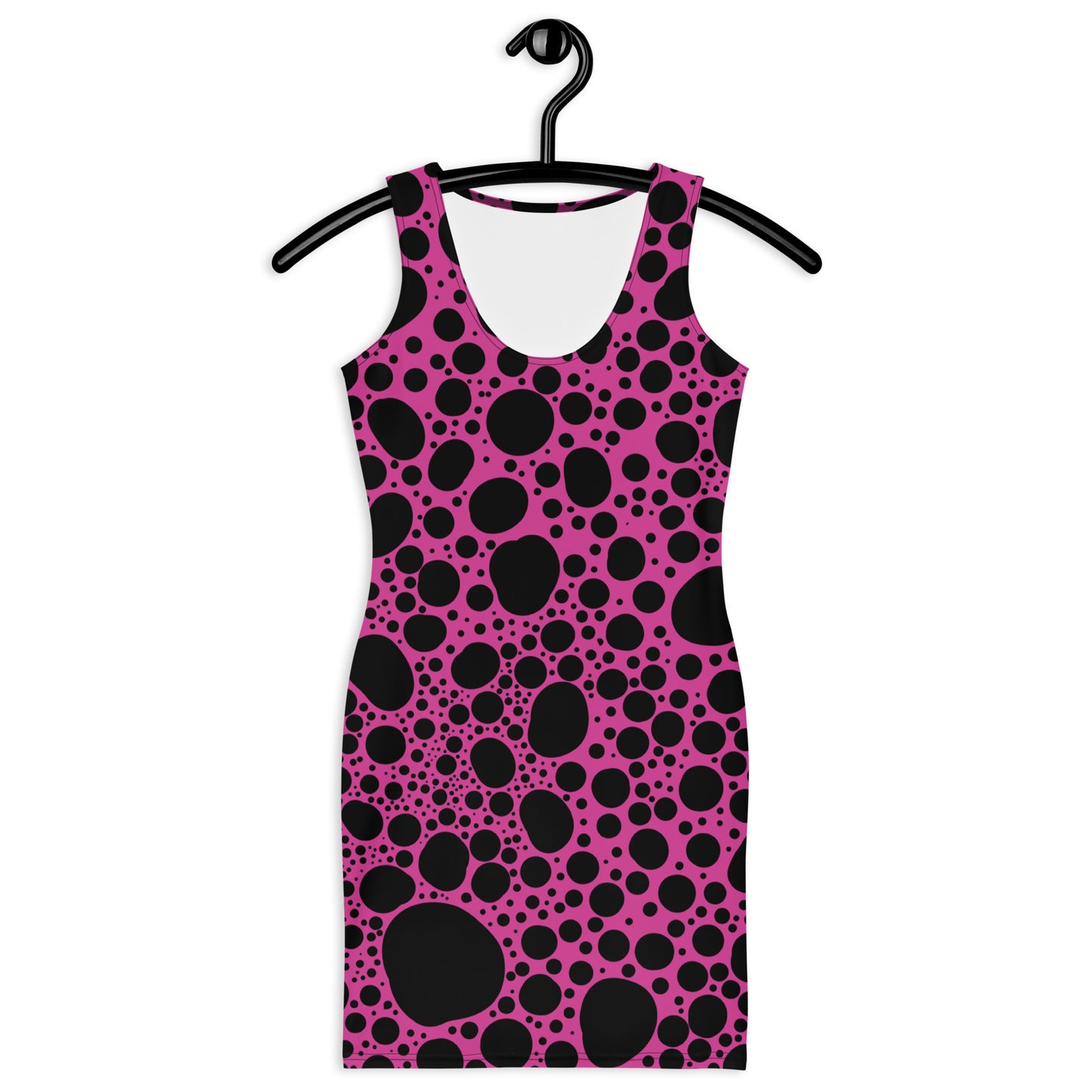 Noir Pointillism on Dark Pink Sublimation Cut & Sew Dress