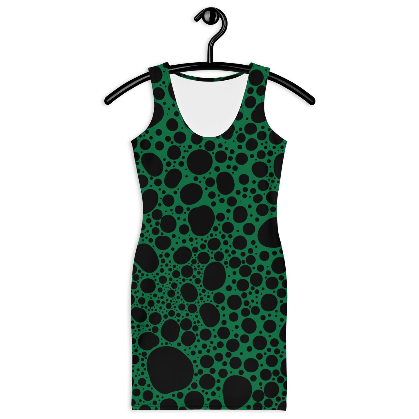 Noir Pointillism on Green Sublimation Cut & Sew Dress