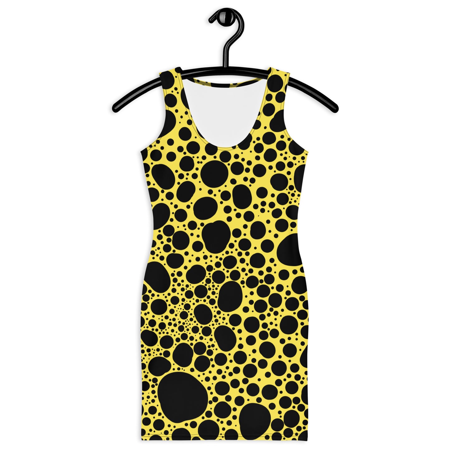 Noir Pointillism on Lemon Sublimation Cut & Sew Dress