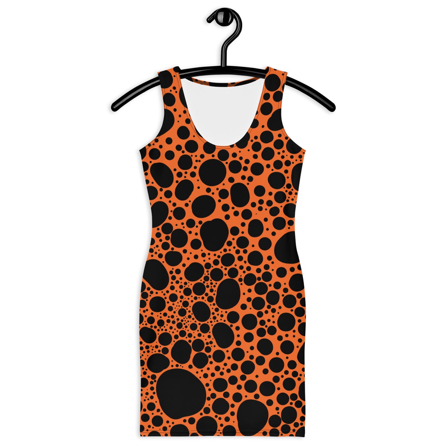 Noir Pointillism on Orange Sublimation Cut & Sew Dress