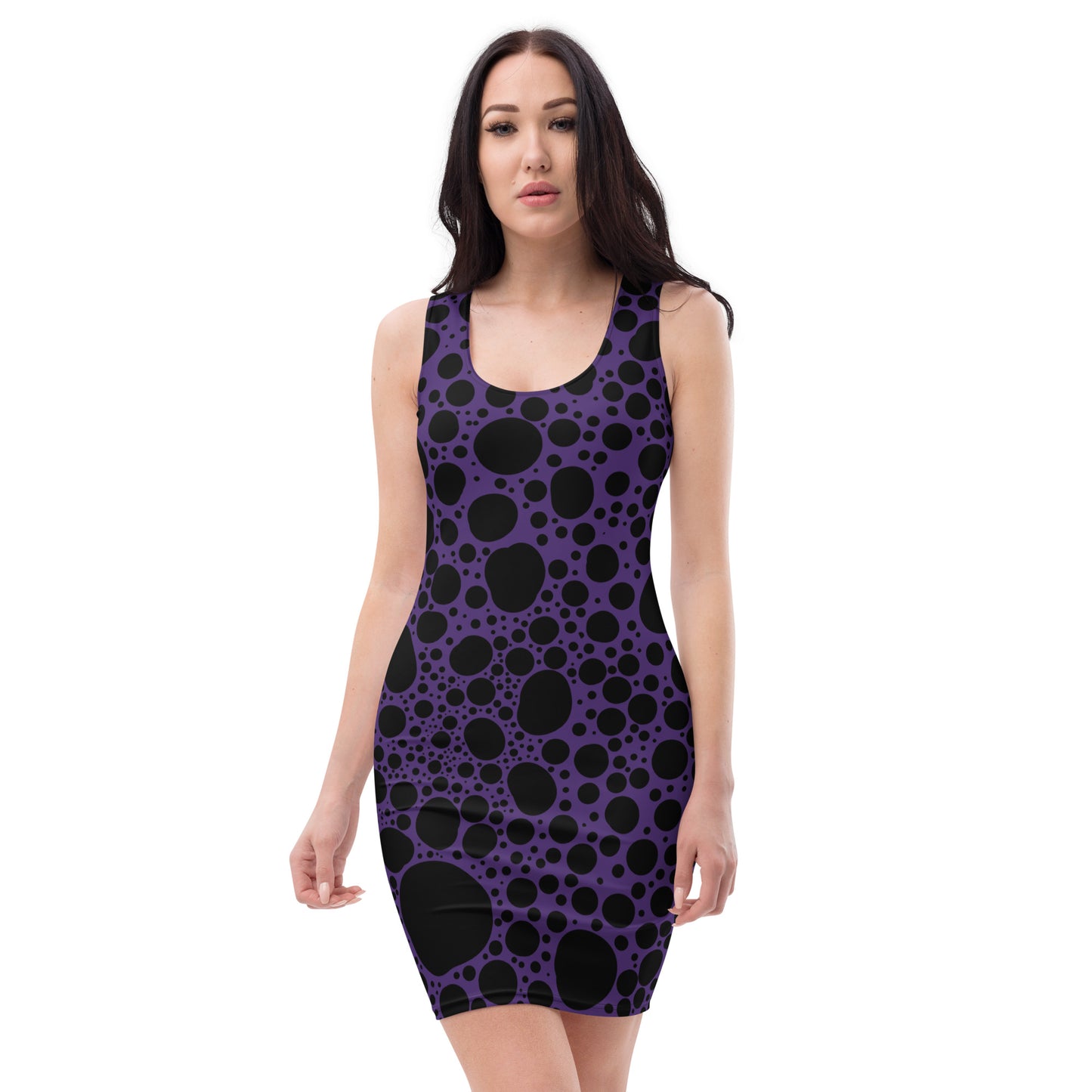 Noir Pointillism on Purple Sublimation Cut & Sew Dress