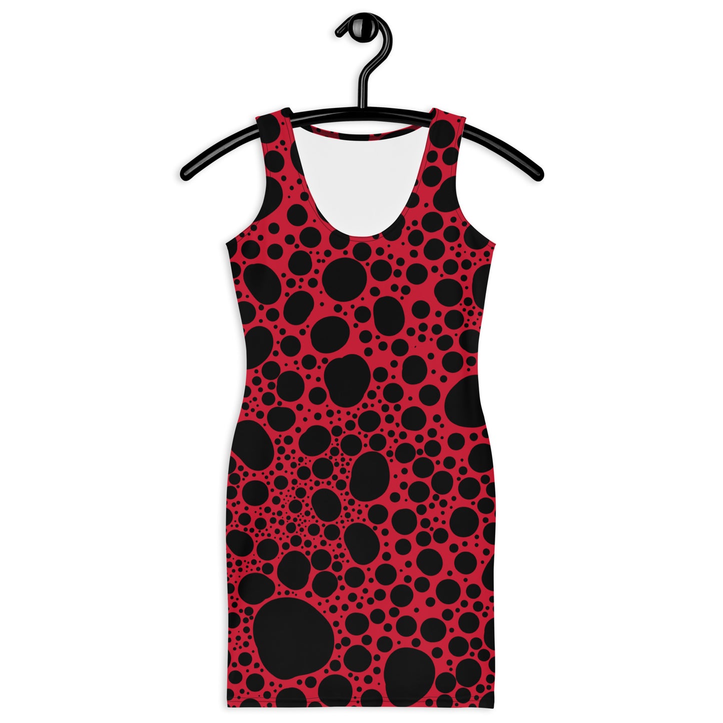 Noir Pointillism on Red Sublimation Cut & Sew Dress