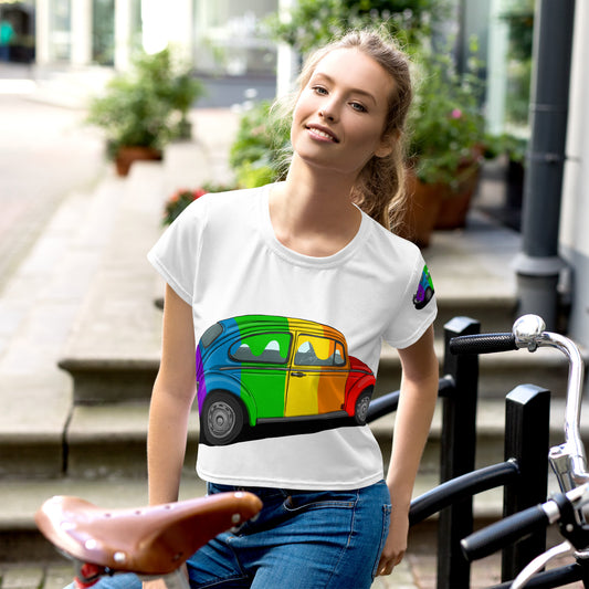 Rainbow Pride Bug All-Over Print Crop Tee