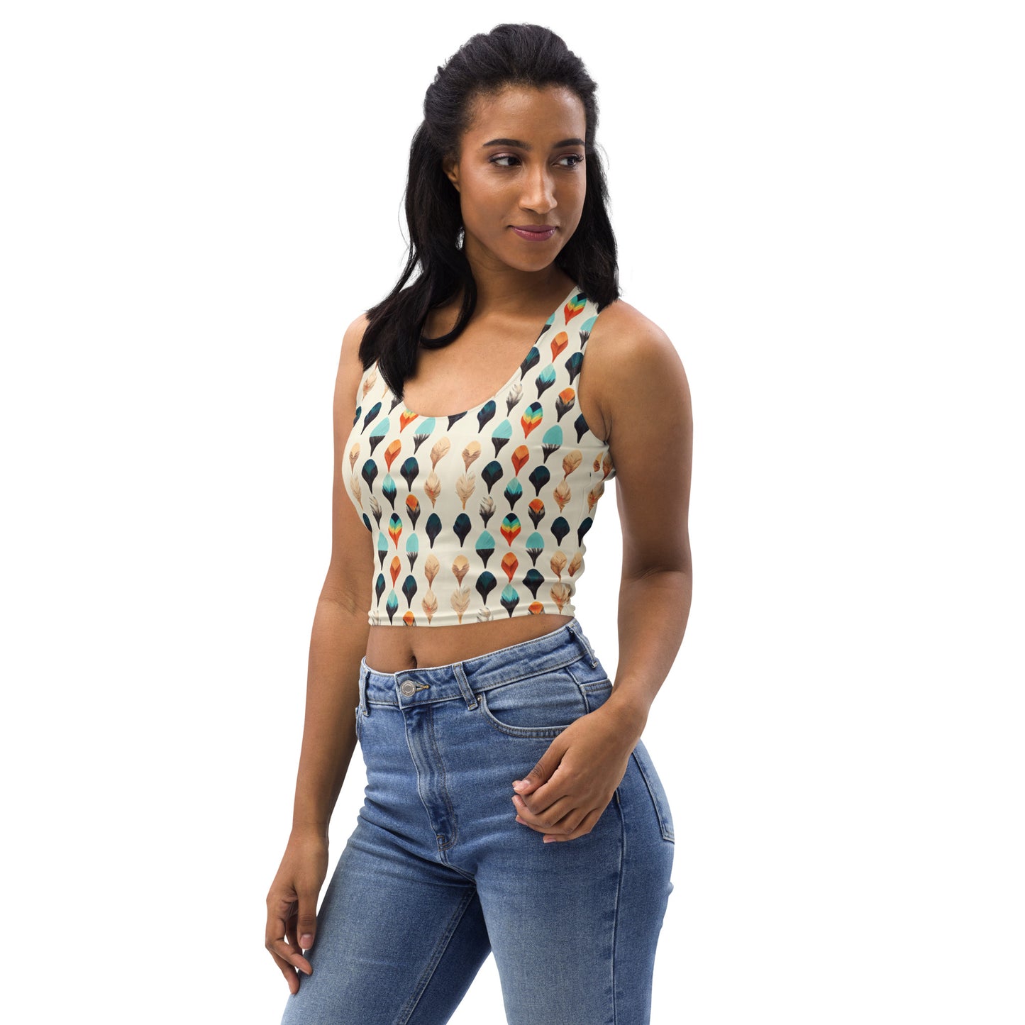 Colorful Plumes Crop Top