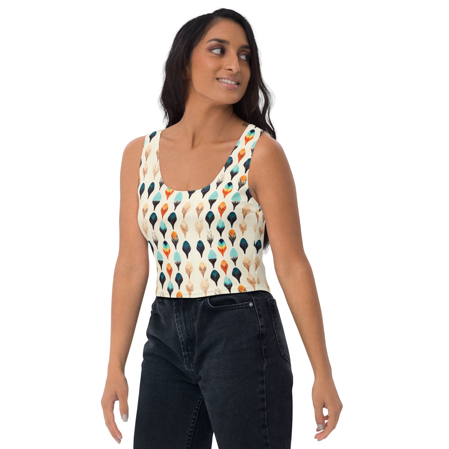 Colorful Plumes Crop Top