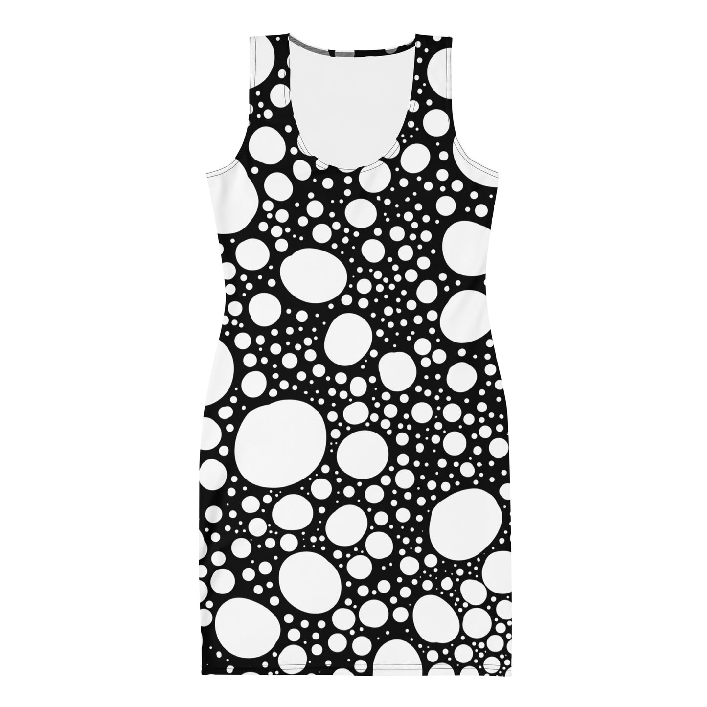 Blanca Ink Spots on Black Sublimation Cut & Sew Dress