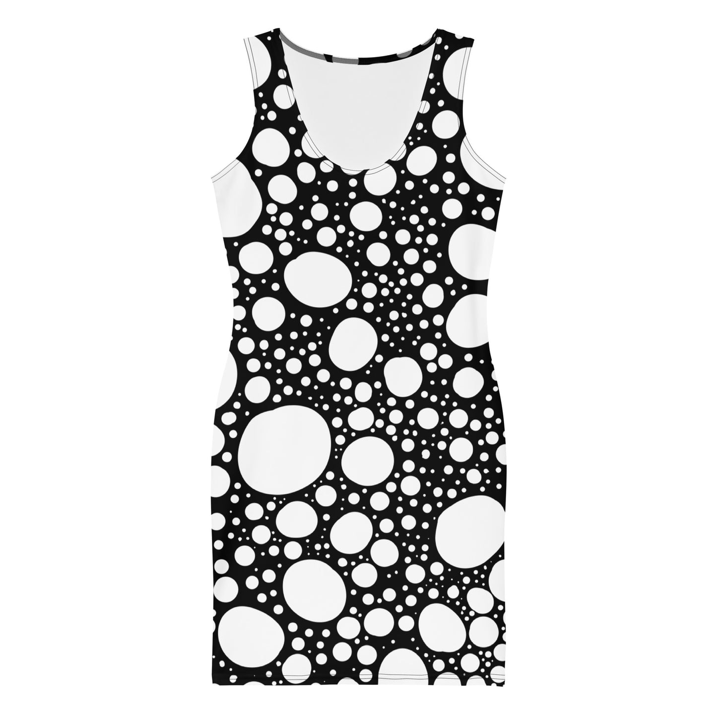 Blanca Ink Spots on Black Sublimation Cut & Sew Dress