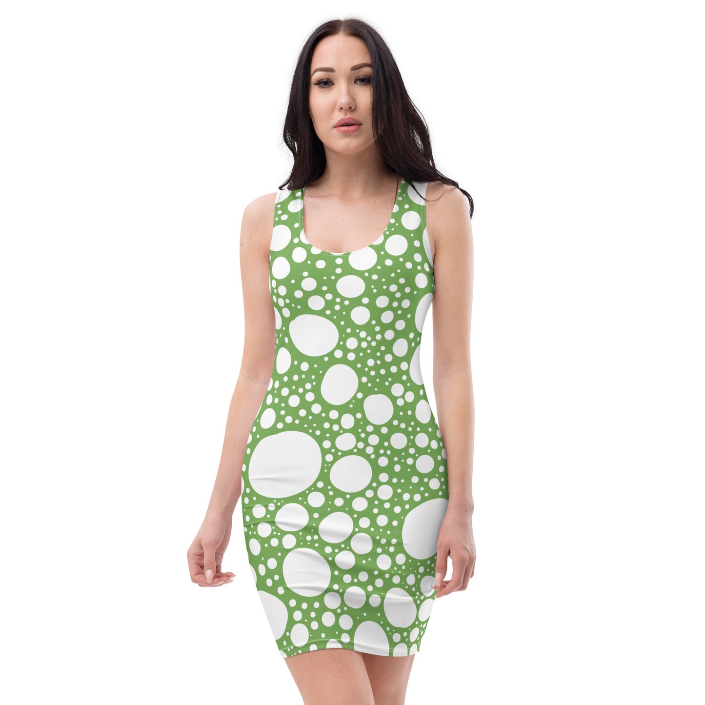 Blanca Ink Spots on Light Green Sublimation Cut & Sew Dress