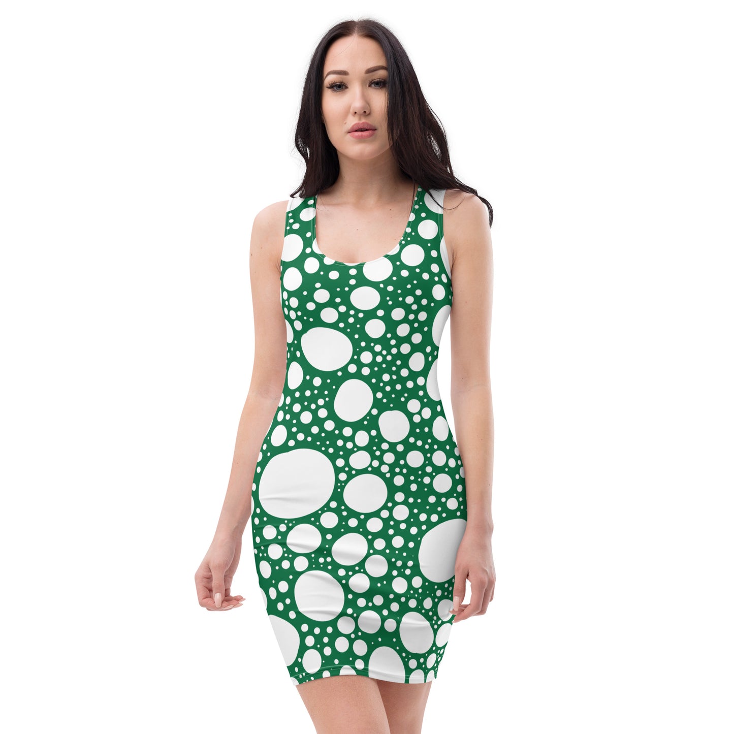 Blanca Ink Spots on Green Sublimation Cut & Sew Dress