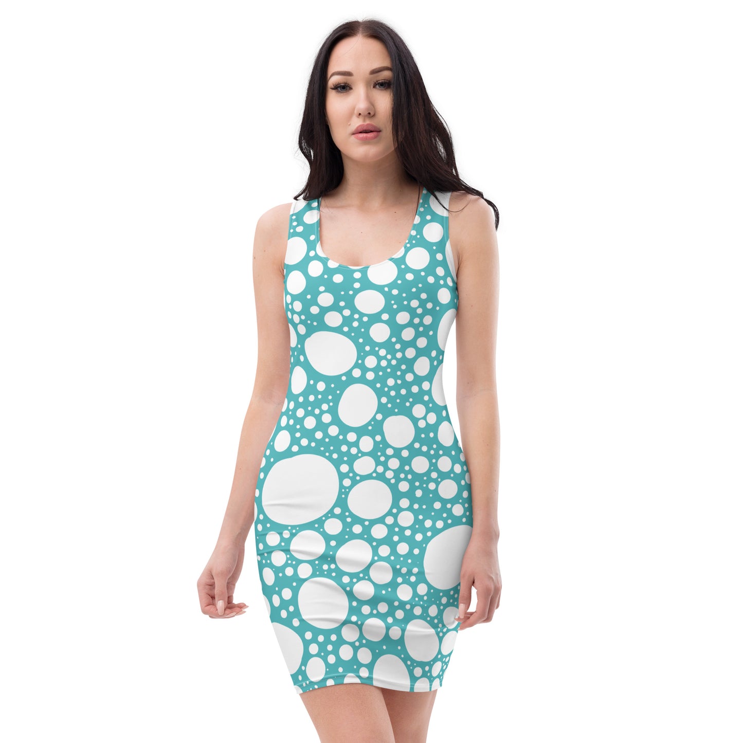 Blanca Ink Spots on Sky Blue Sublimation Cut & Sew Dress