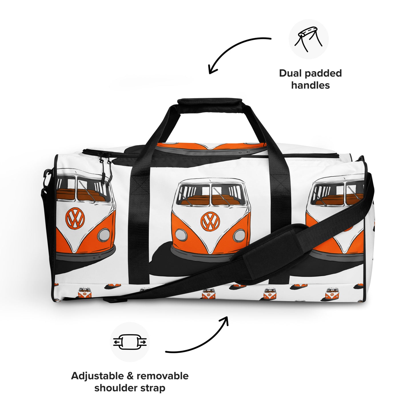 Orange VW Van Duffle bag