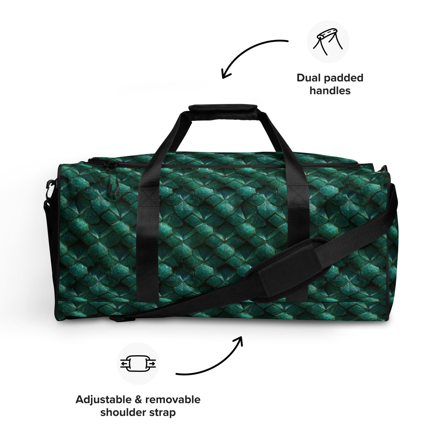 Emeralda the Great Forest Dragon Duffle bag