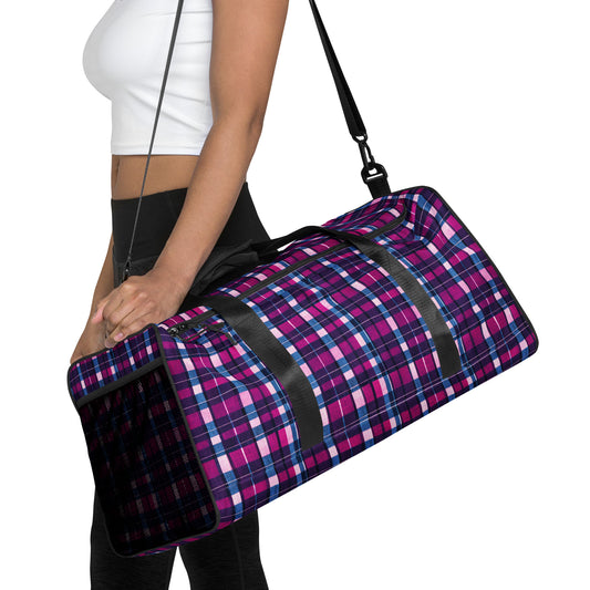 Fuchsia Fusion Check Duffle bag