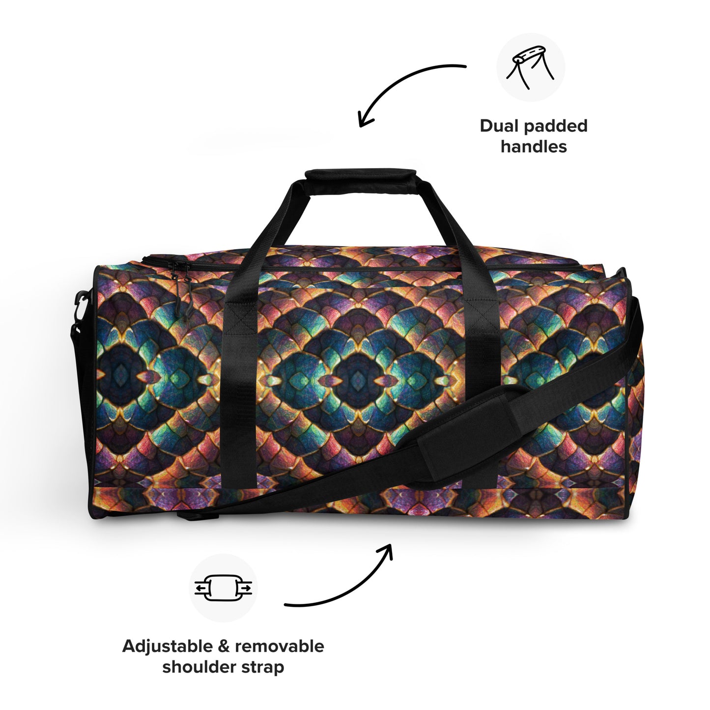 Joannesong, the Prismatic Wilderness Muse Duffle bag