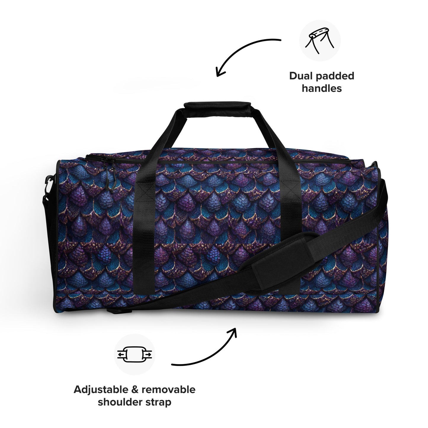 Luminosa, the Radiant Amethyst Drakon Duffle bag