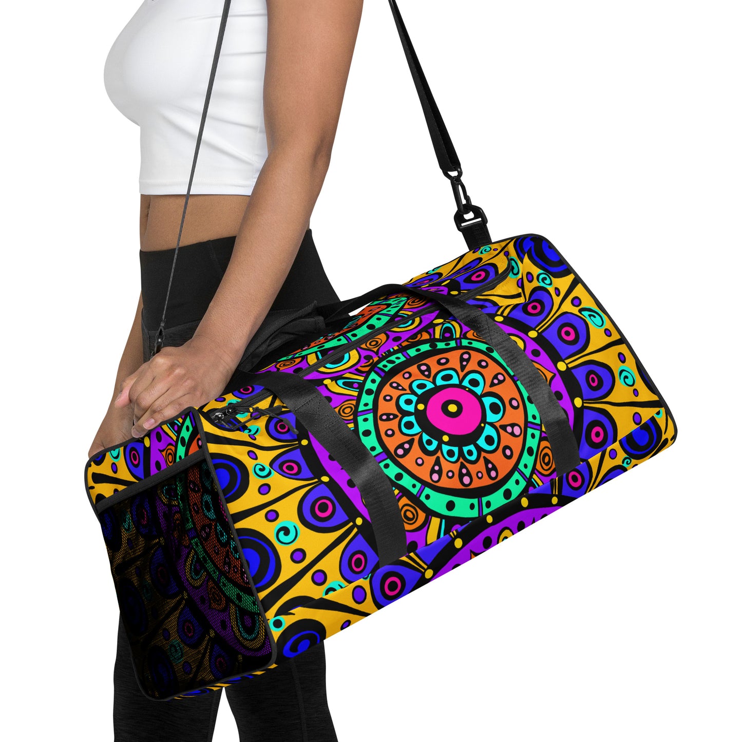 Mandala with Yellow Duffle bag