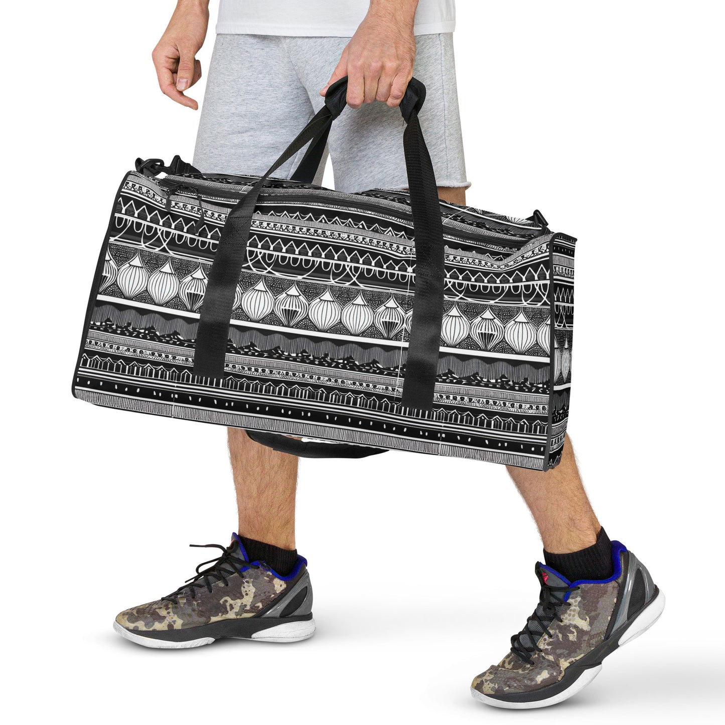 Monochrome Lanterns Duffle bag