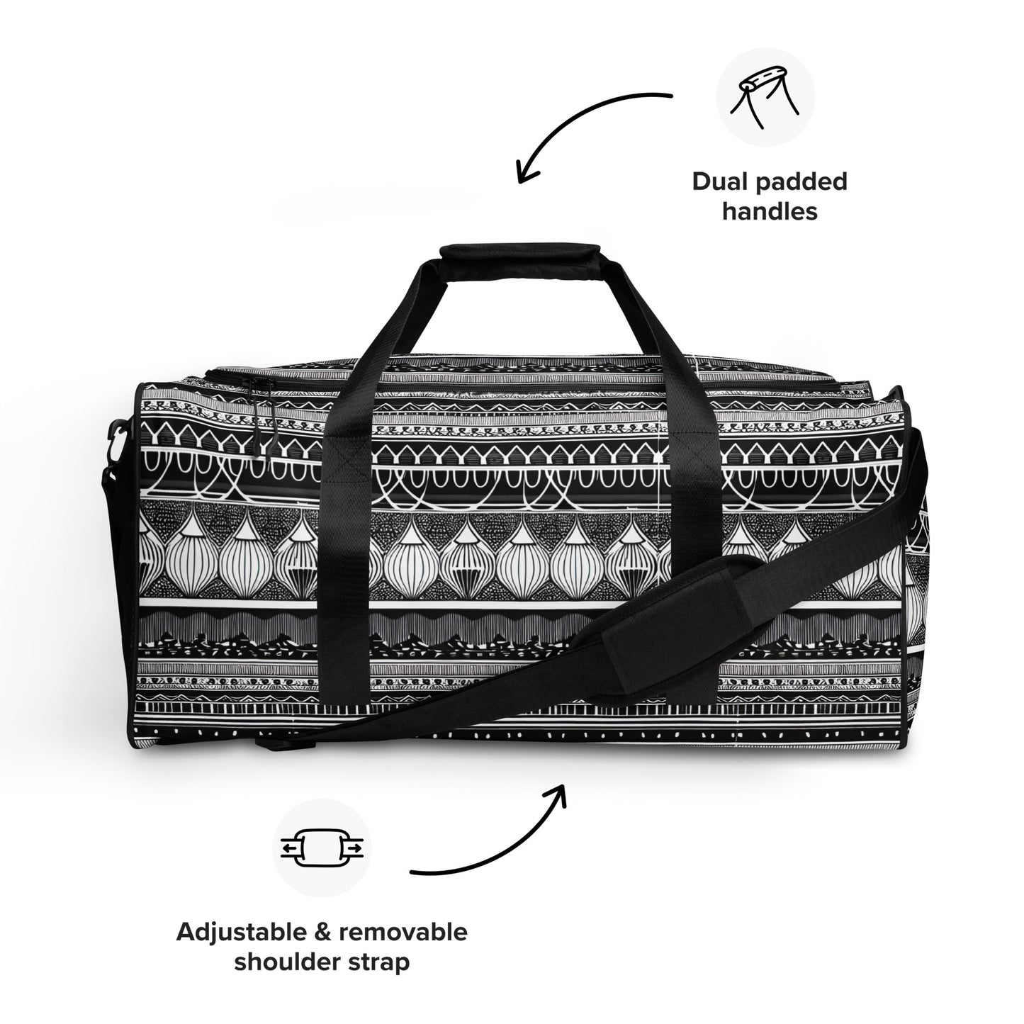 Monochrome Lanterns Duffle bag