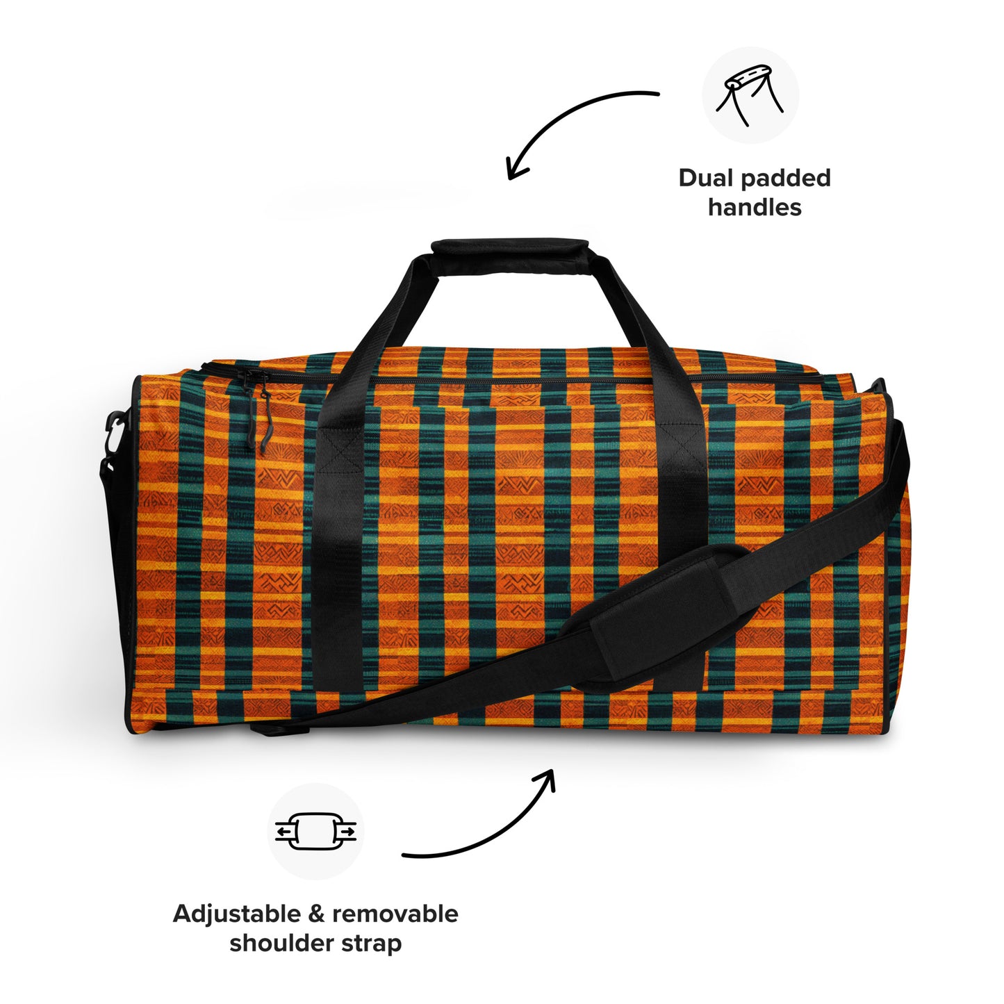 Teal & Tangerine Tapestry Duffle bag