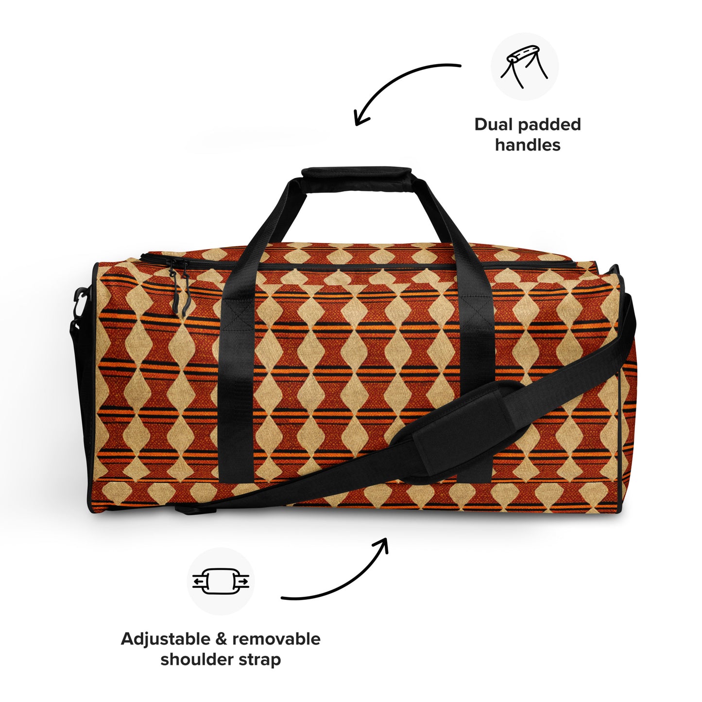 Tribal Tranquility In Neutral Duffle bag