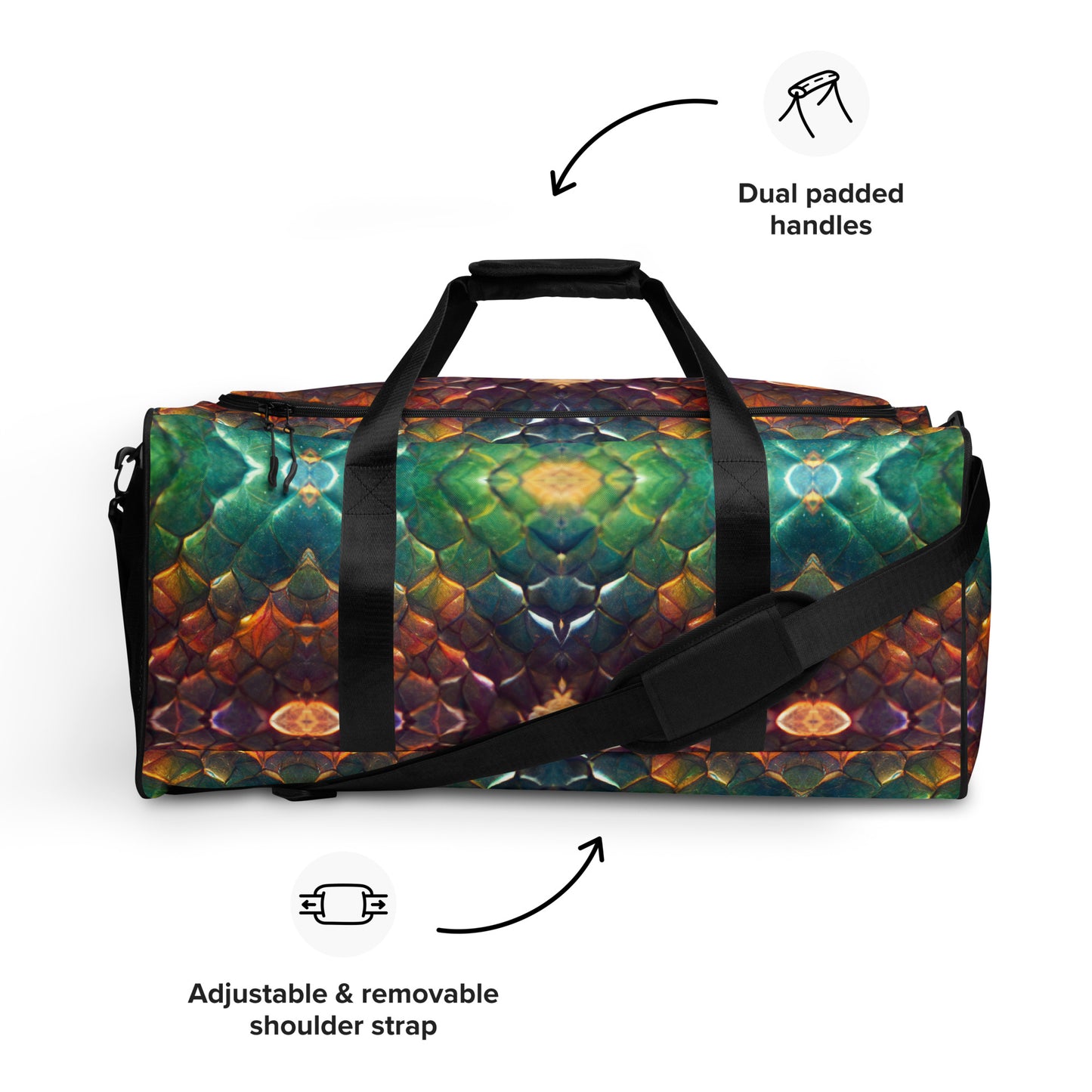 Prismijimmy, the Rainbow Guardian Dragon Duffle bag