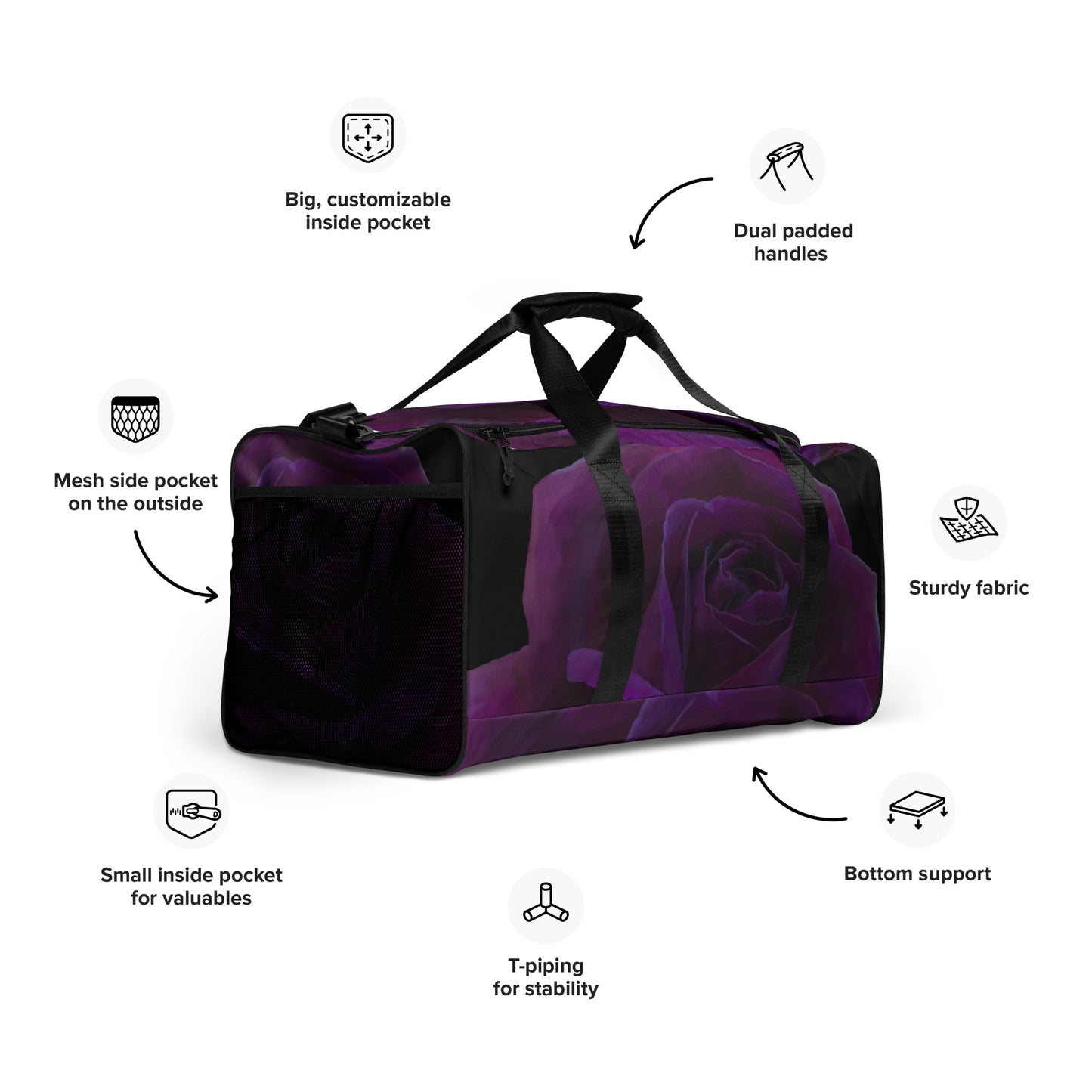 Joey’s Purple Rose Duffle bag