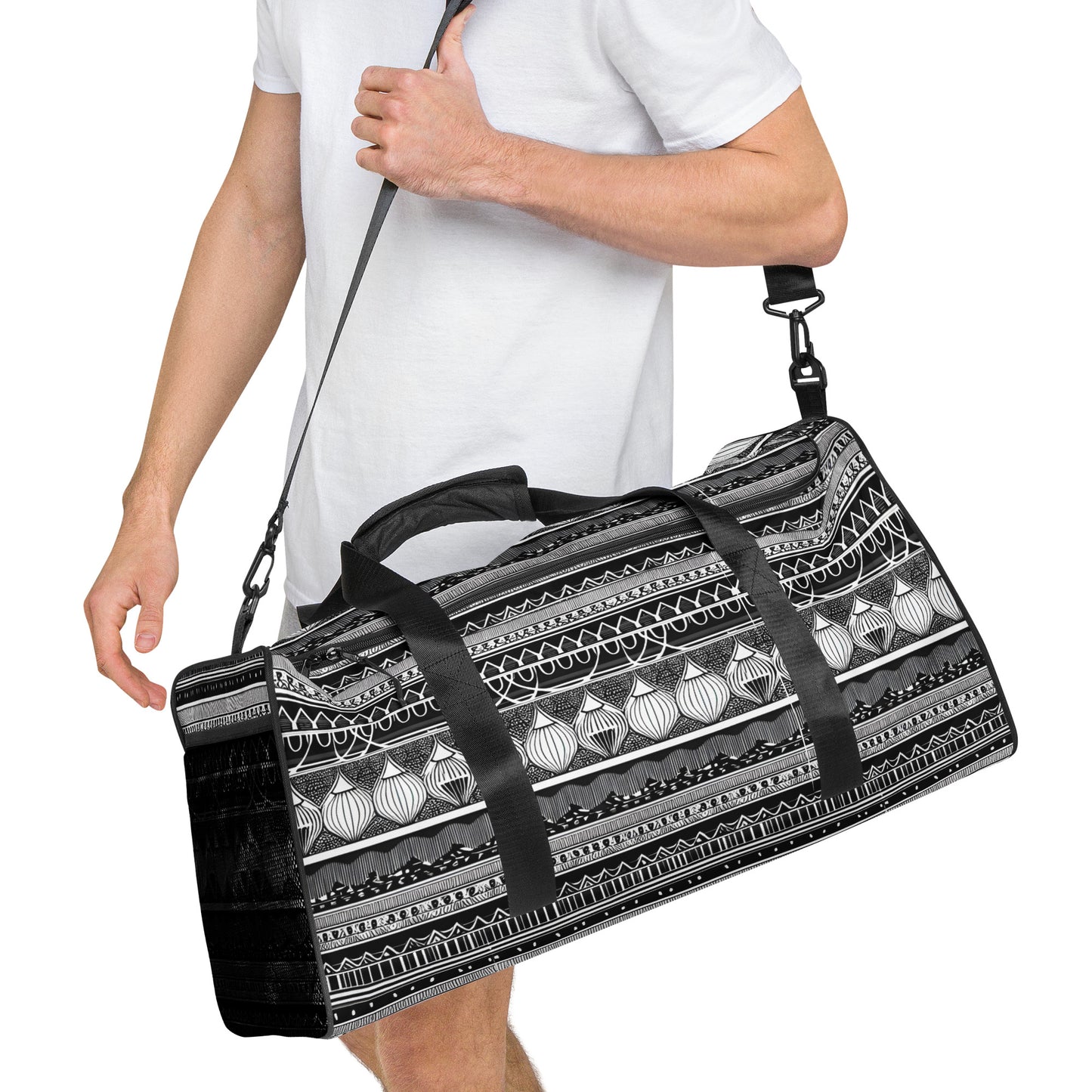 Monochrome Lanterns Duffle bag