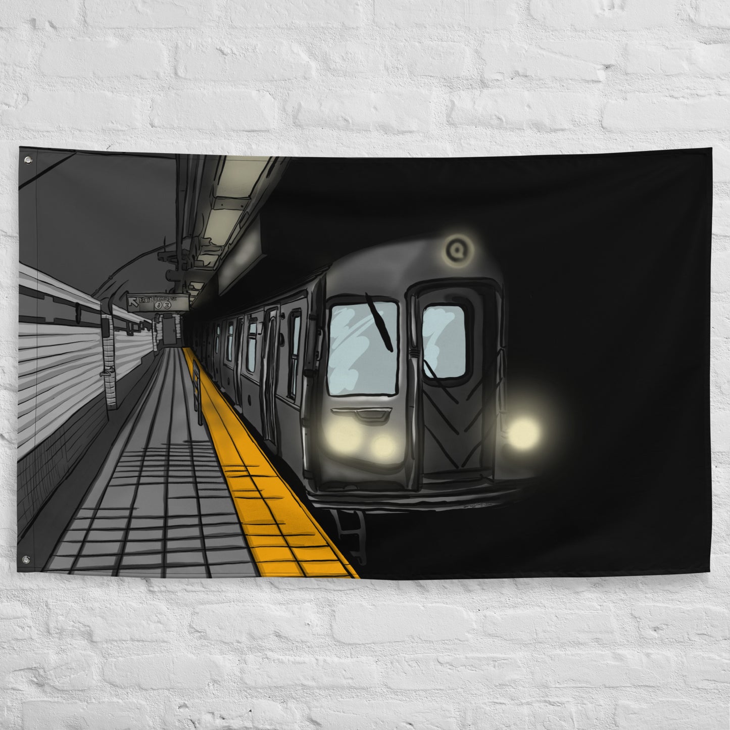 NYC Subway Q Train Flag