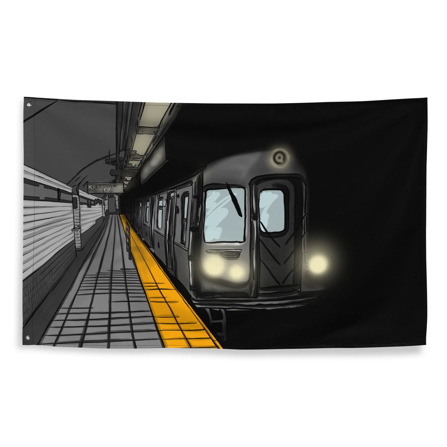 NYC Subway Q Train Flag