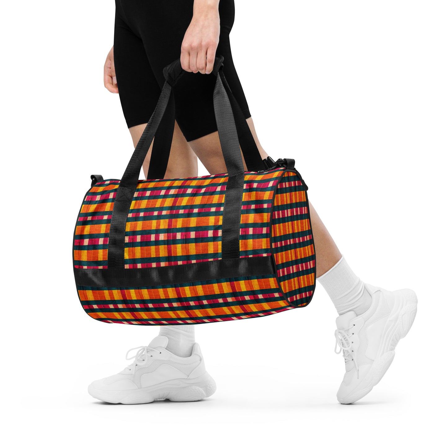 Tropical Fiesta Plaid gym bag