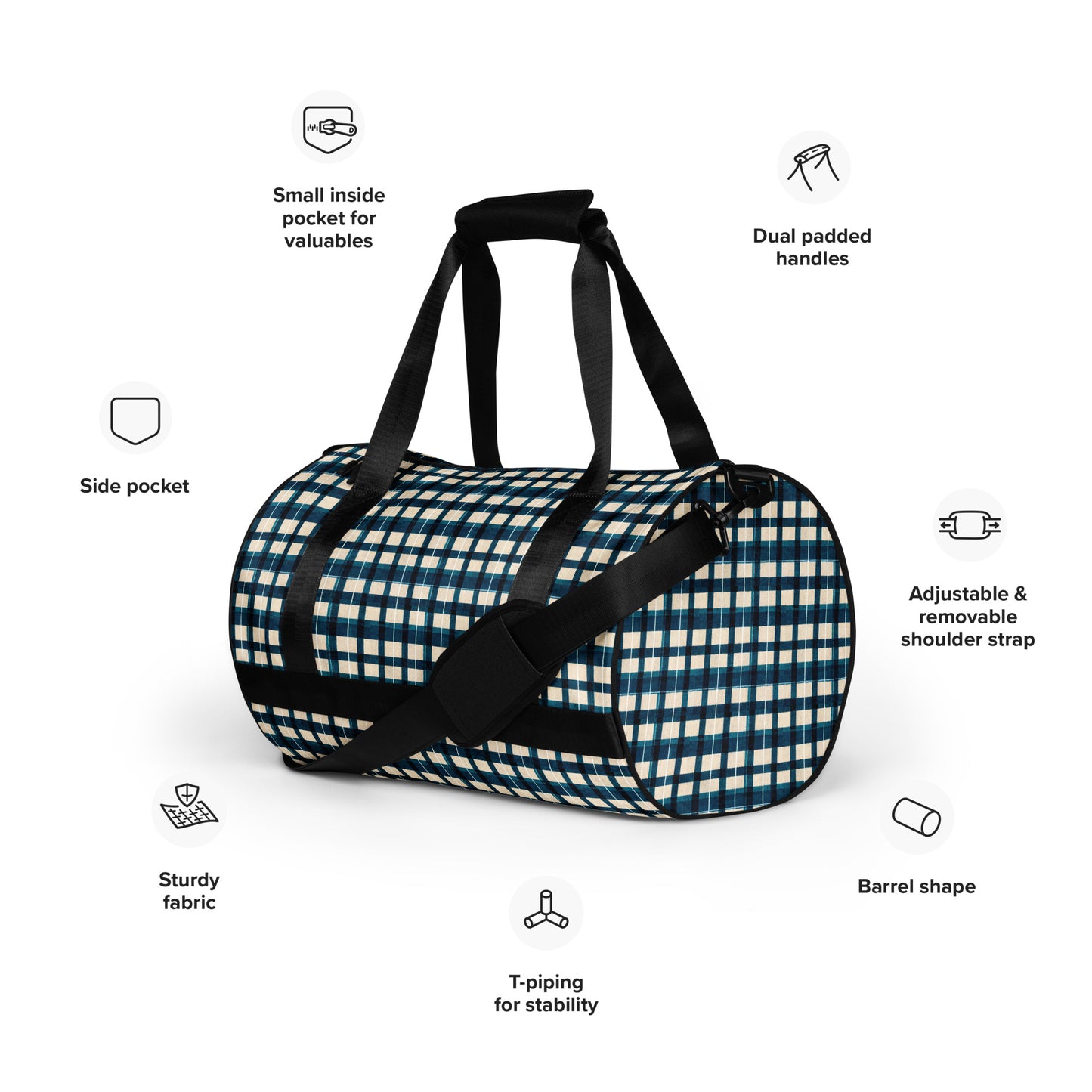 Frosty Glen Plaid gym bag