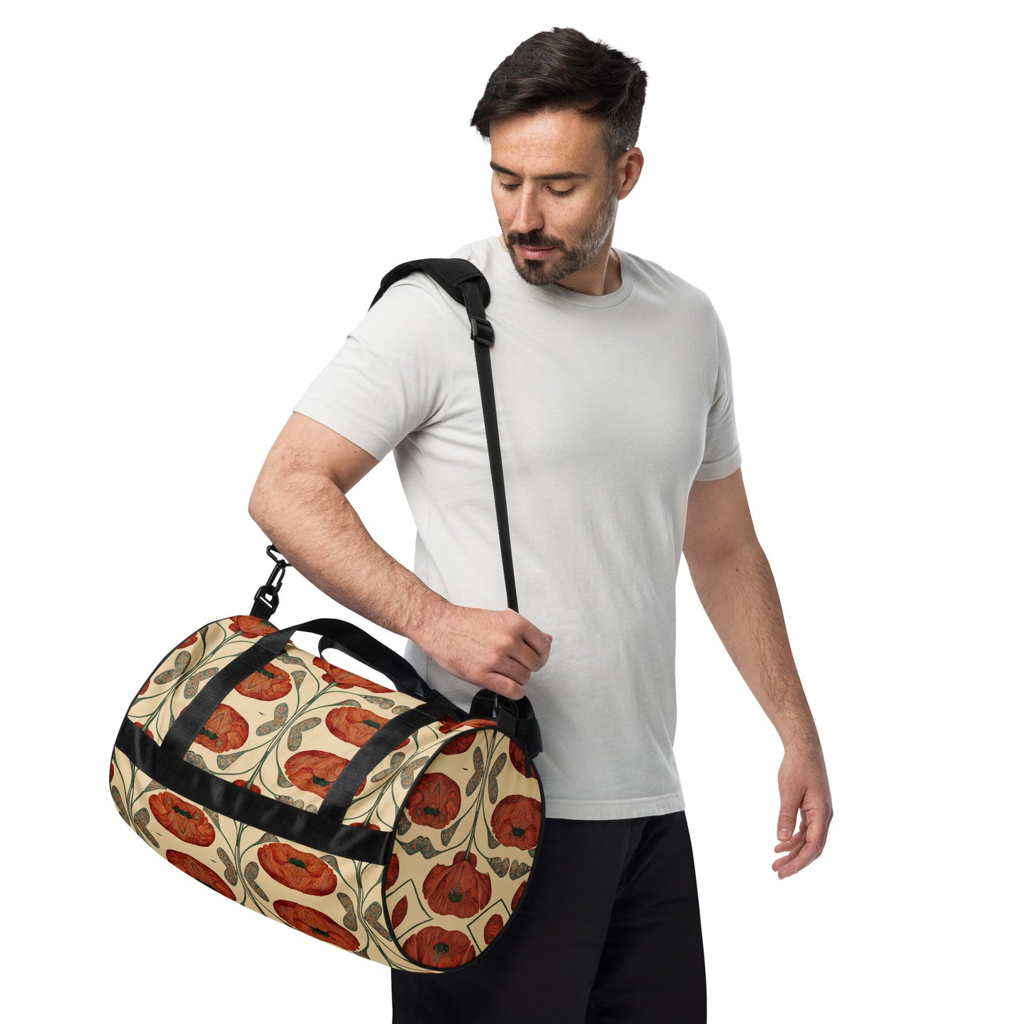 Poppies for Klimt gym bag