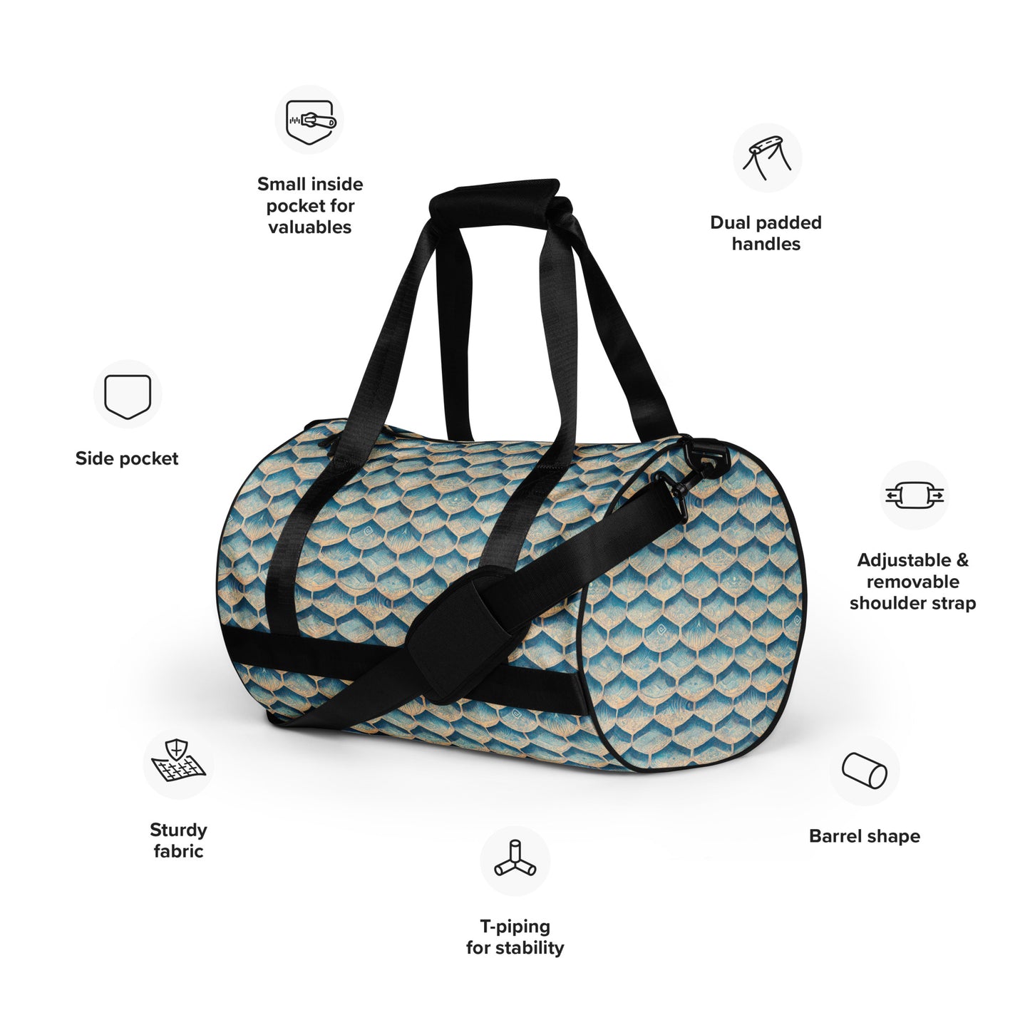 Seafoam Scales gym bag