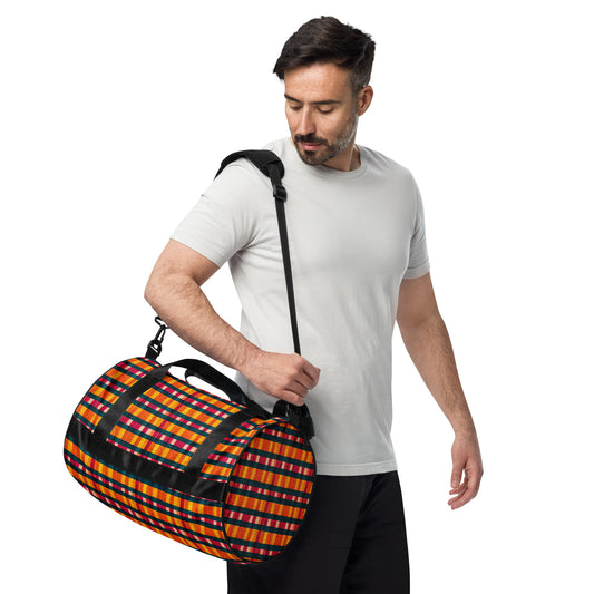 Tropical Fiesta Plaid gym bag