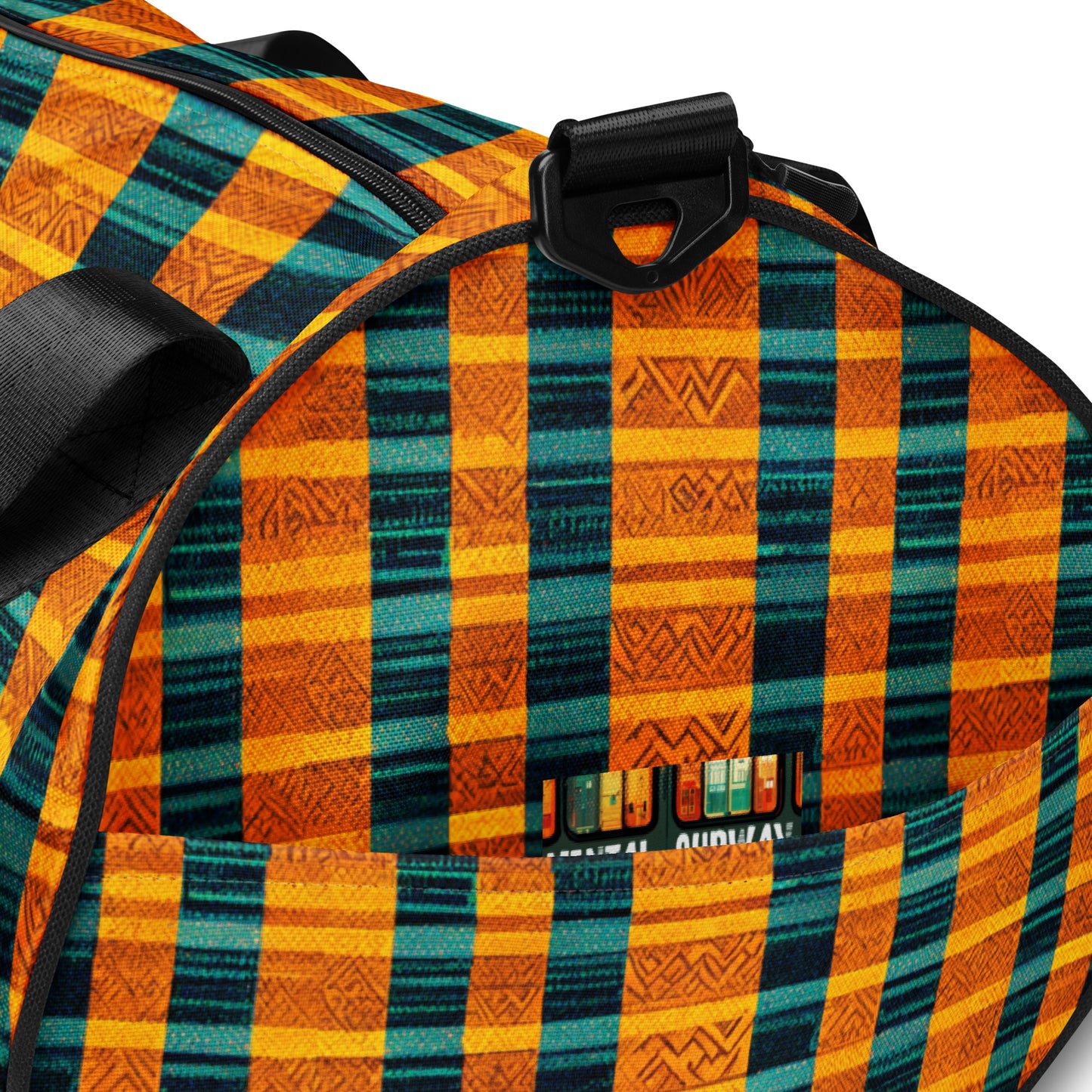 Teal & Tangerine Tapestry gym bag