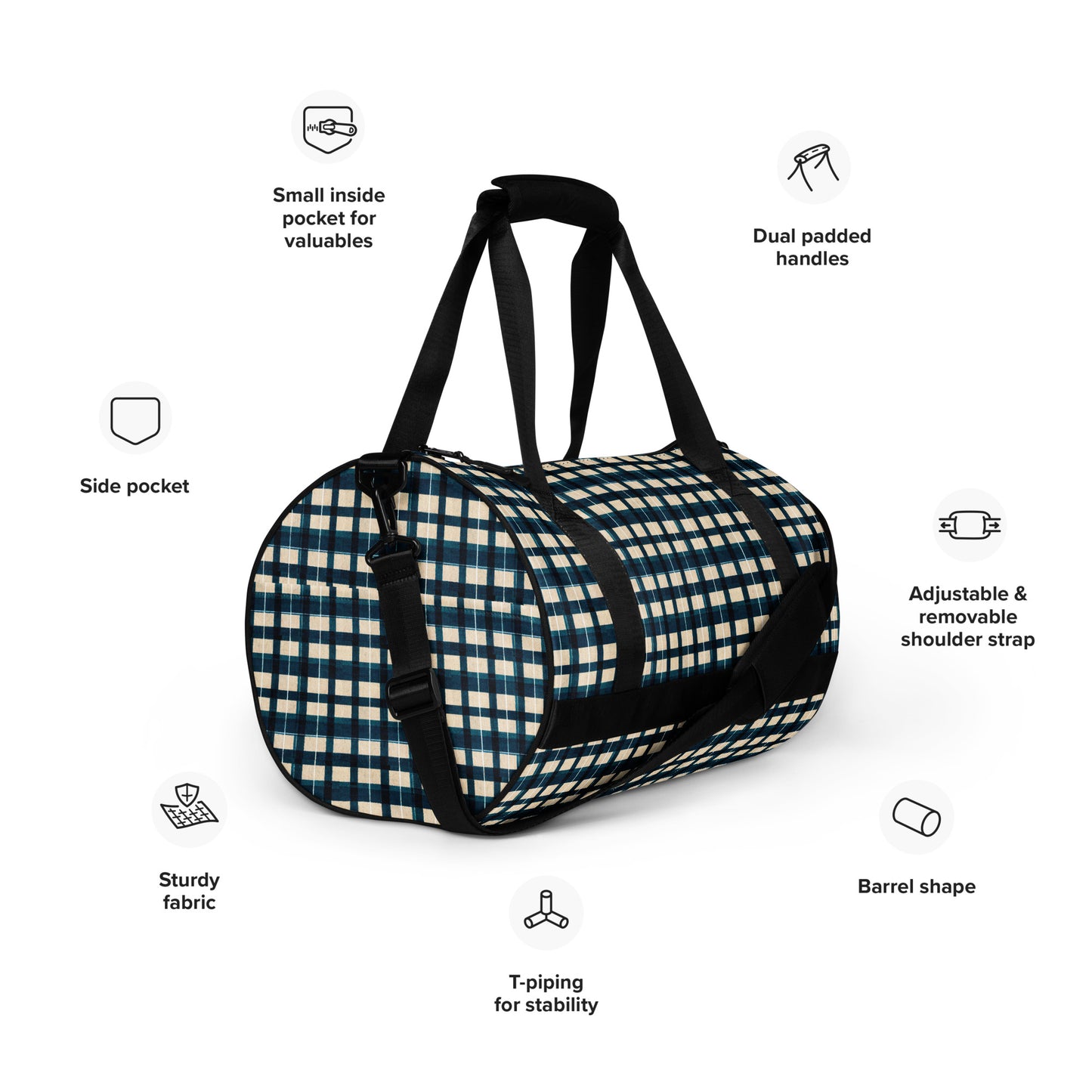 Frosty Glen Plaid gym bag