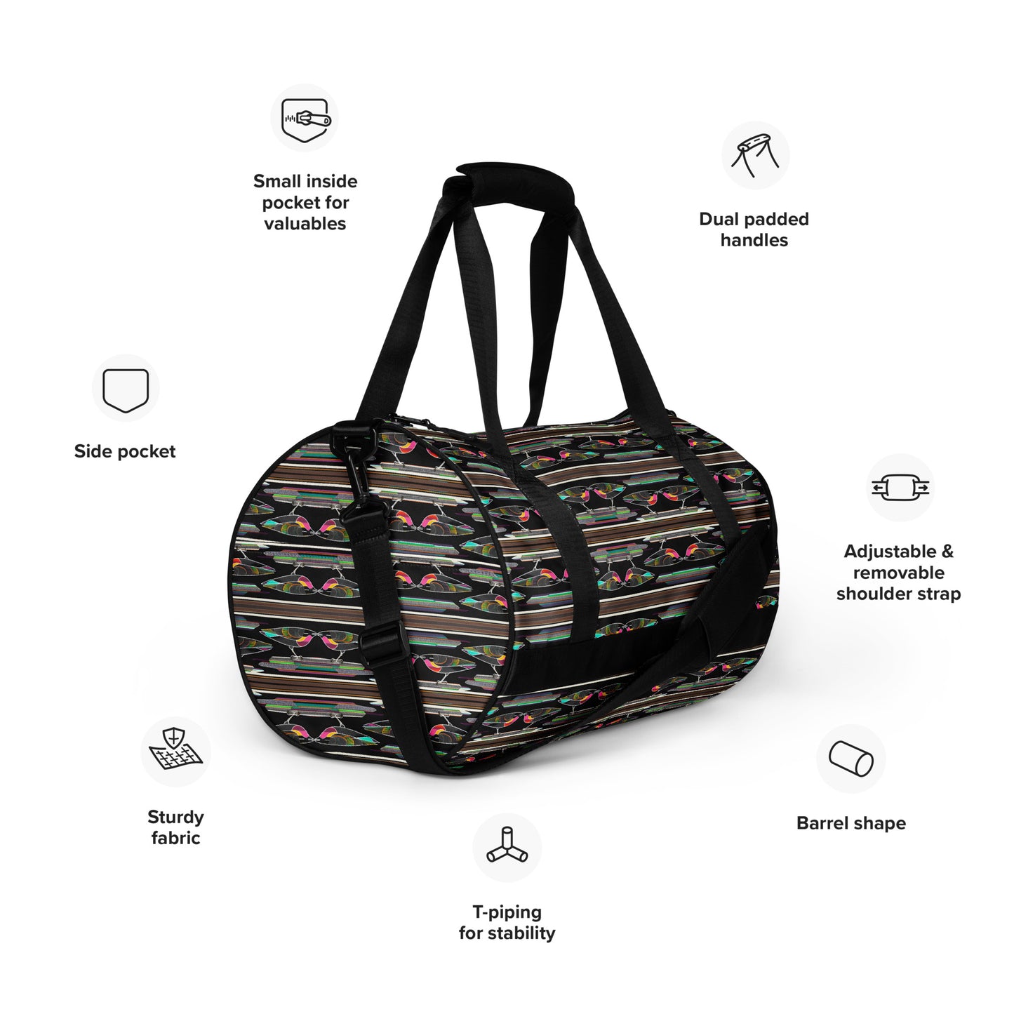 Kissing Birds gym bag